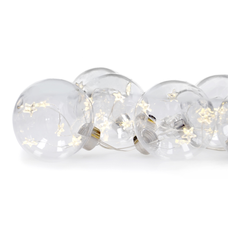 LED Łańcuch bożonarodzeniowy 30xLED 2,5m ciepła biel