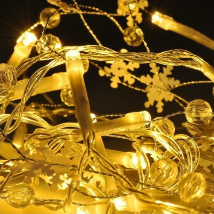 LED Łańcuch bożonarodzeniowy 20xLED/2xAA 2m ciepła biel