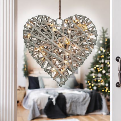 LED Dekoracja bożonarodzeniowa LED/2xAA rattan