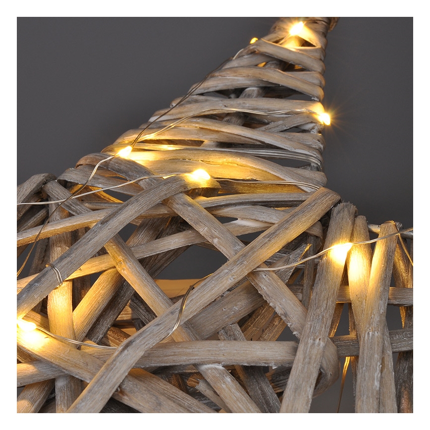 LED Dekoracja bożonarodzeniowa LED/2xAA rattan