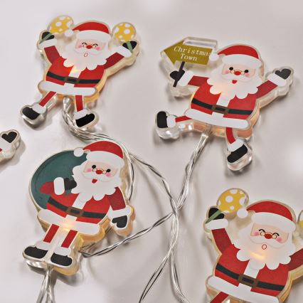 Łańcuch LED z przyssawkami 6xLED/2xAA 1,2m ciepłe białe światło Mikołaj