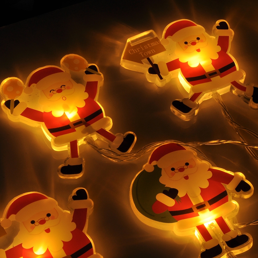 LED łańcuch świąteczny z przyssawkami 6xLED/2xAA 1,2m ciepła biała santa