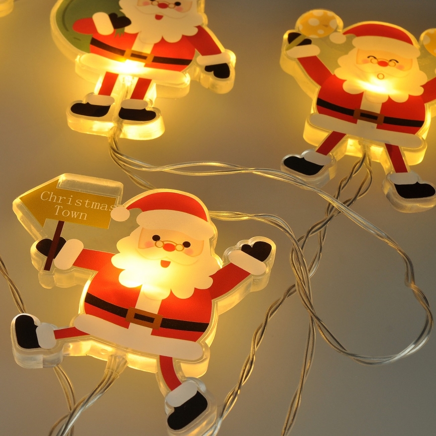 LED łańcuch świąteczny z przyssawkami 6xLED/2xAA 1,2m ciepła biała santa