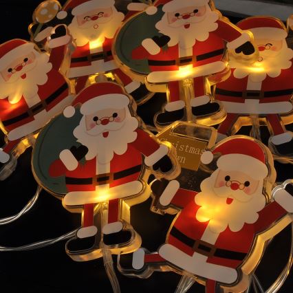 LED łańcuch świąteczny z przyssawkami 6xLED/2xAA 1,2m ciepła biała santa
