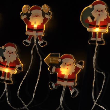LED łańcuch świąteczny z przyssawkami 6xLED/2xAA 1,2m ciepła biała santa