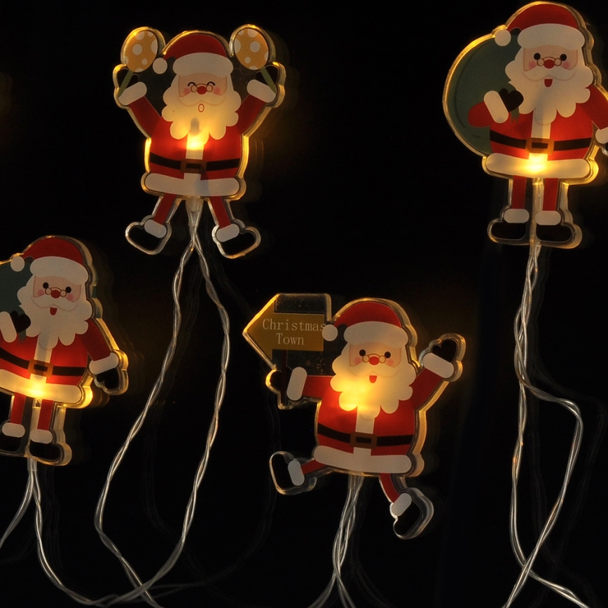 LED łańcuch świąteczny z przyssawkami 6xLED/2xAA 1,2m ciepła biała santa