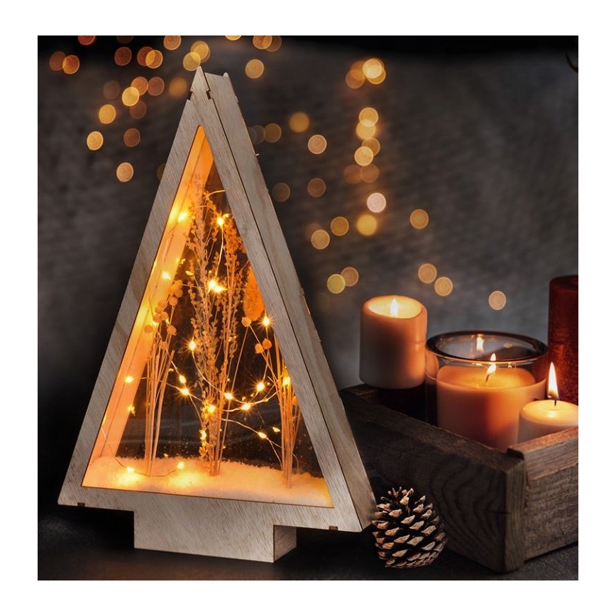 LED Dekoracja świąteczna LED/2xAA zimowe kwiaty pokryte śniegiem