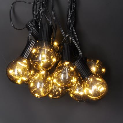 Zewnętrzny łańcuch dekoracyjny LED GIRLANDA 10xLED/3xAA 3m IP44 ciepła biel