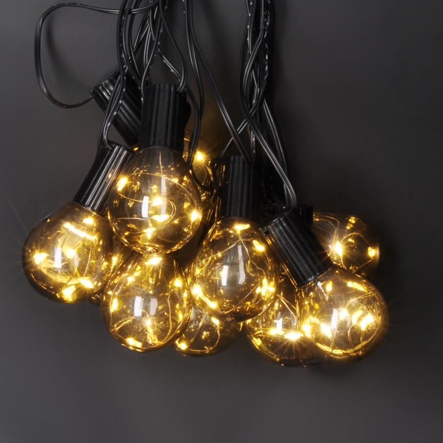 Zewnętrzny łańcuch dekoracyjny LED GIRLANDA 10xLED/3xAA 3m IP44 ciepła biel