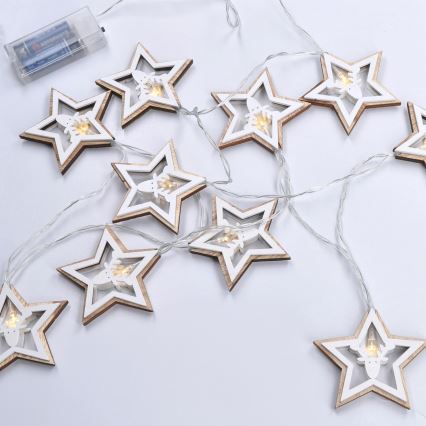 LED łańcuch 10xLED/2xAA 1,8m ciepła biała