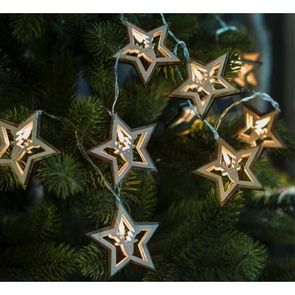 LED łańcuch 10xLED/2xAA 1,8m ciepła biała