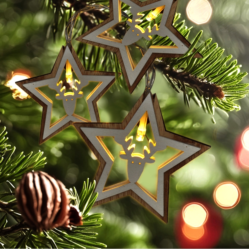 LED łańcuch 10xLED/2xAA 1,8m ciepła biała