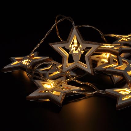 LED łańcuch 10xLED/2xAA 1,8m ciepła biała