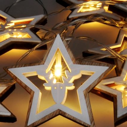 LED łańcuch 10xLED/2xAA 1,8m ciepła biała