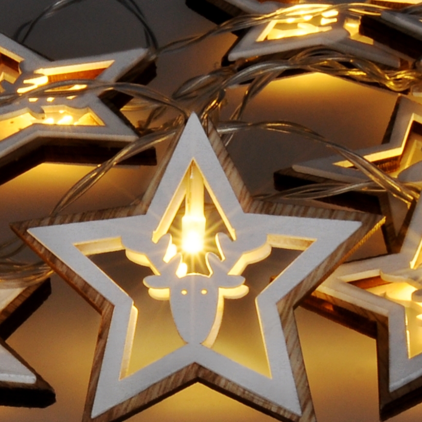 LED łańcuch 10xLED/2xAA 1,8m ciepła biała