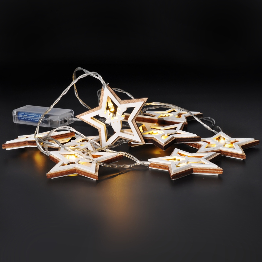 LED łańcuch 10xLED/2xAA 1,8m ciepła biała