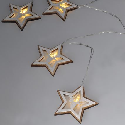 LED łańcuch 10xLED/2xAA 1,8m ciepła biała