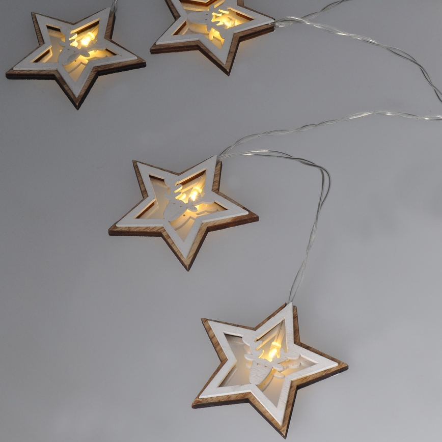 LED łańcuch 10xLED/2xAA 1,8m ciepła biała