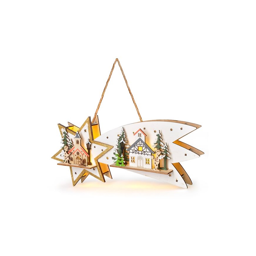 Świąteczna dekoracja LED 10xLED/2xAA kometa