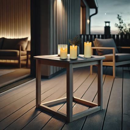 ZESTAW 3x LED Świeca z naturalnego wosku LED/3xAAA/ciepła biel