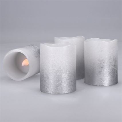 ZESTAW 4x świec LED z naturalnego wosku LED/1xCR2032 ciepła biała