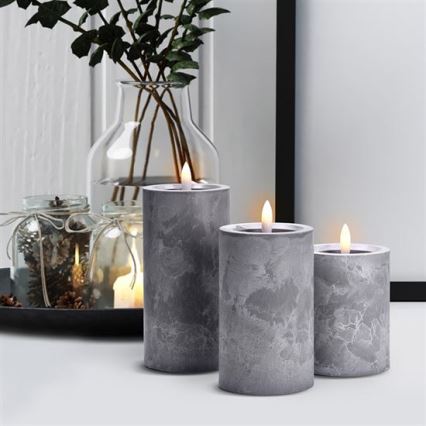 Zestaw 3x świeca LED, zasilanie 2xAA, ciepła biała