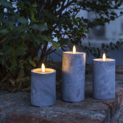 Zestaw 3x świeca LED, zasilanie 2xAA, ciepła biała