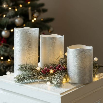 Zestaw 3x świeczek LED/3xAAA ciepła biel