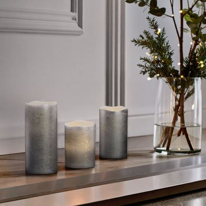 Zestaw 3x świeczek LED/3xAAA ciepła biel