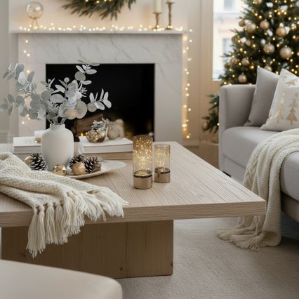 ZESTAW 2x lampki LED świąteczne 20xLED+10xLED/2xAA+3xAA ciepła biała