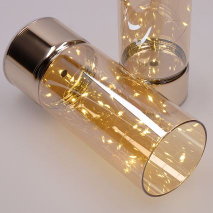 ZESTAW 2x lampki LED świąteczne 20xLED+10xLED/2xAA+3xAA ciepła biała