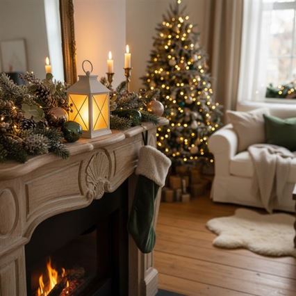 LED Świąteczna latarnia LED/2xAA ciepła biała