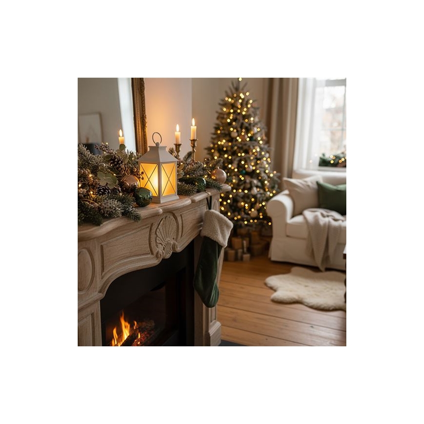 LED Świąteczna latarnia LED/2xAA ciepła biała