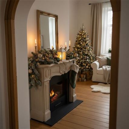 LED Świąteczna latarnia LED/2xAA ciepła biała