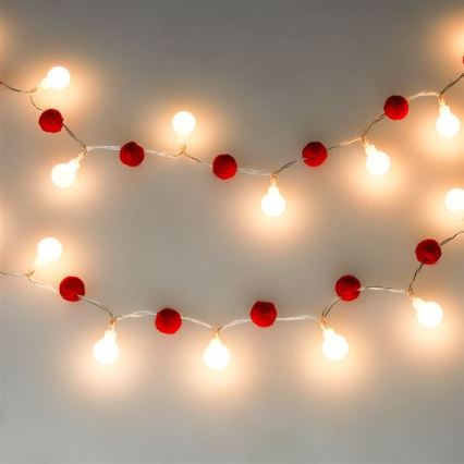 Łańcuch LED 20xLED/2xAA 1,8 m ciepła biała