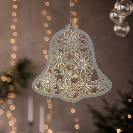 Świąteczna dekoracja LED 9xLED/2xAA, ciepła biała — dzwoneczek