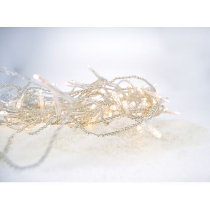 Zewnętrzna kurtyna świetlna LED 120 diod, 8 funkcji, 9 m, IP44, ciepła biała