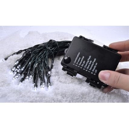 LED Świąteczny łańcuch zewnętrzny 8 m 50xLED/3xAA ciepła biała