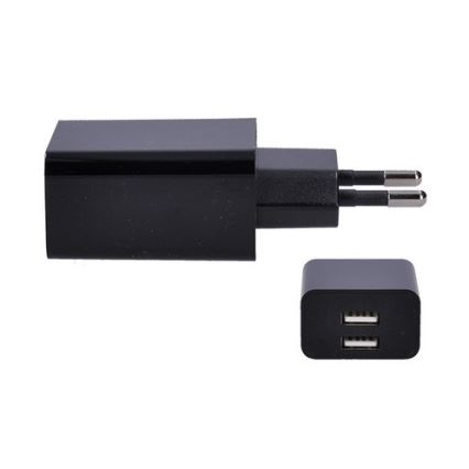 Adapter do ładowania 2xUSB/3100mA/230V czarny