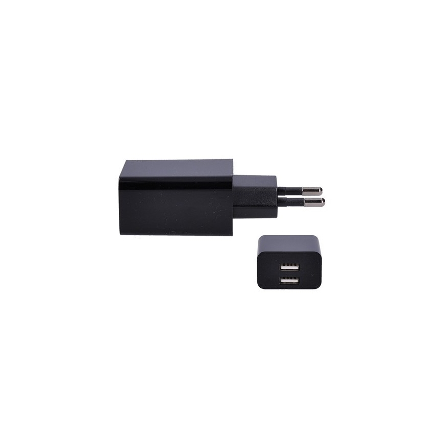 Adapter do ładowania 2xUSB/3100mA/230V czarny