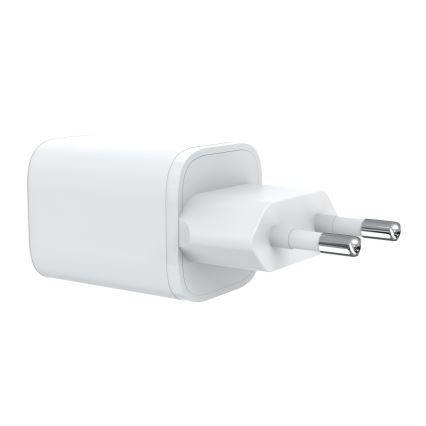 Adapter do szybkiego ładowania Power Delivery 1xUSB-A + 1xUSB-C 33W biały