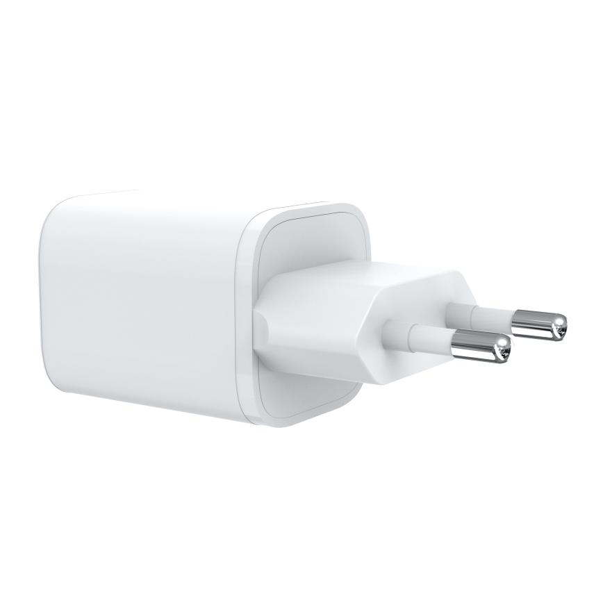 Adapter do szybkiego ładowania Power Delivery 1xUSB-A + 1xUSB-C 33W biały
