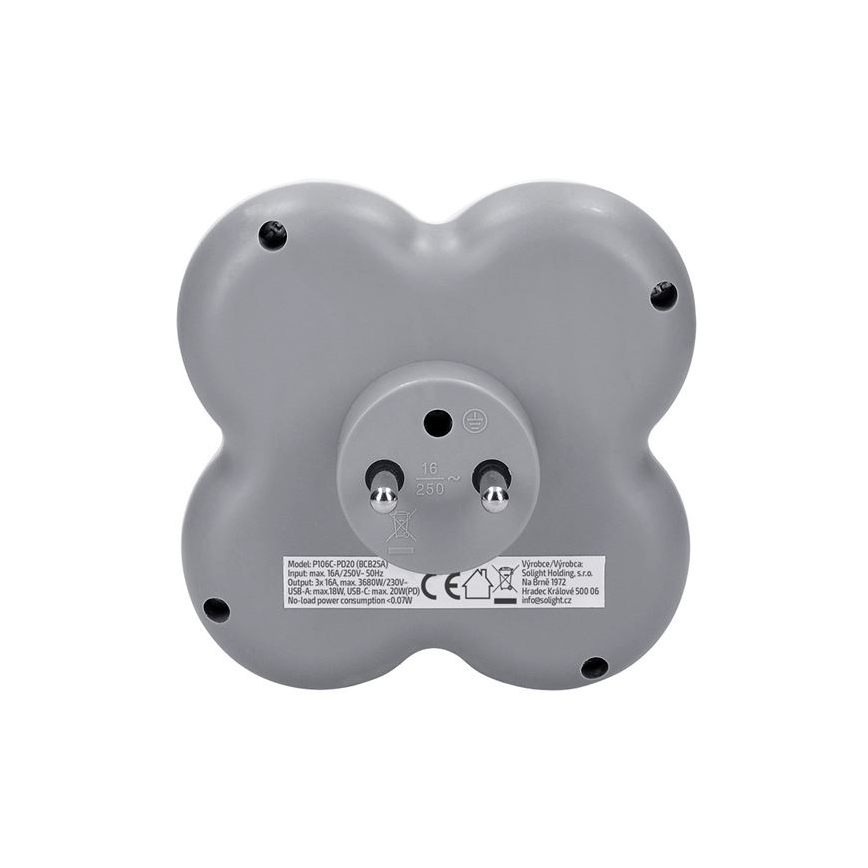 Listwa zasilająca 3x 16A z szybką ładowarką USB A+C 20W