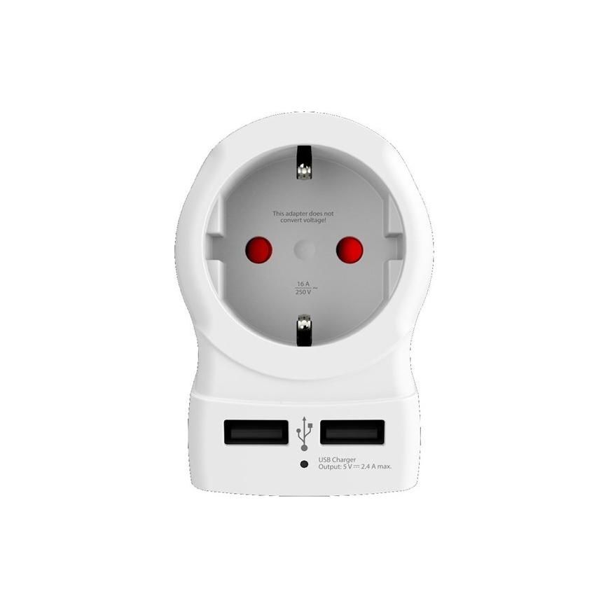 Adapter podróżny do UK 230V + 2x port USB