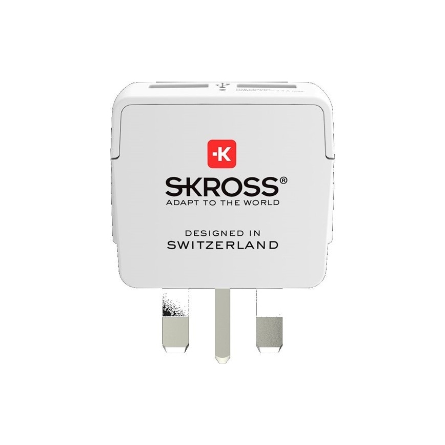 Adapter podróżny do UK 230V + 2x port USB