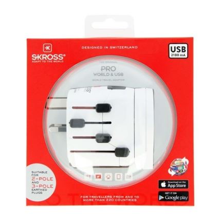 Uniwersalny adapter podróżny dla całego świata 230V + port USB