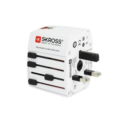 Międzynarodowy adapter podróżny 230 V + 2 x port USB