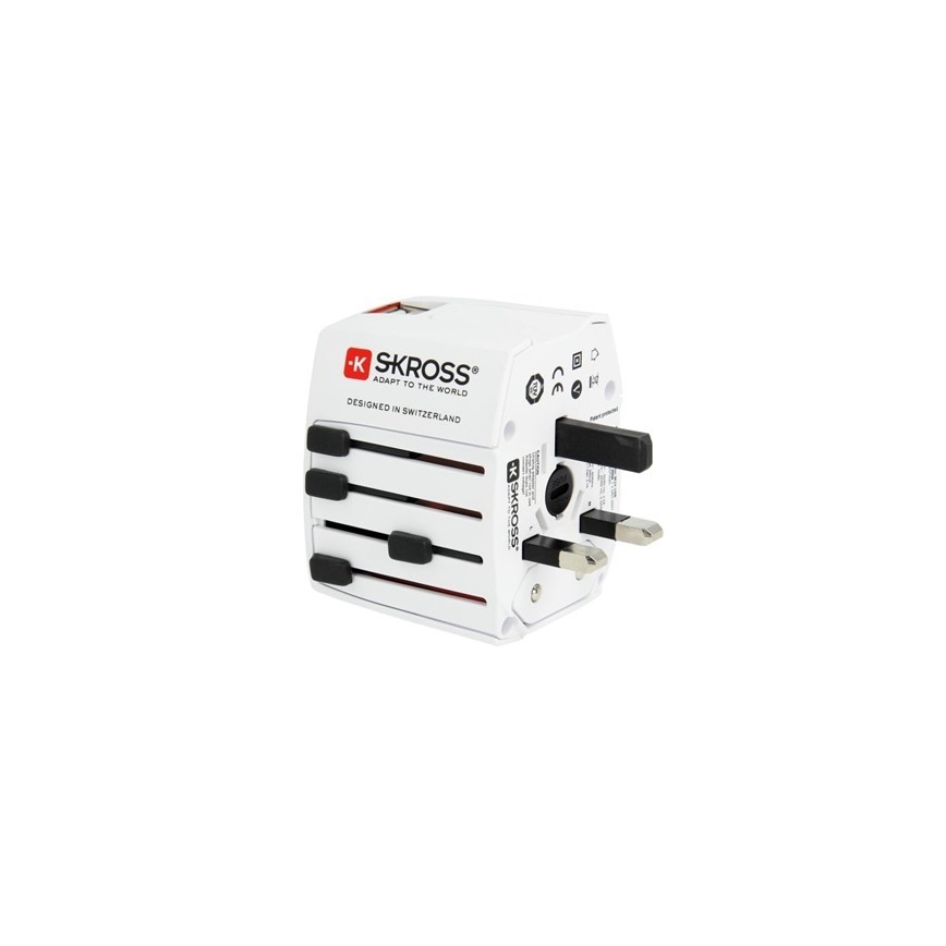 Międzynarodowy adapter podróżny 230 V + 2 x port USB