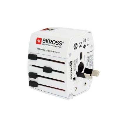 Międzynarodowy adapter podróżny 230 V + 2 x port USB