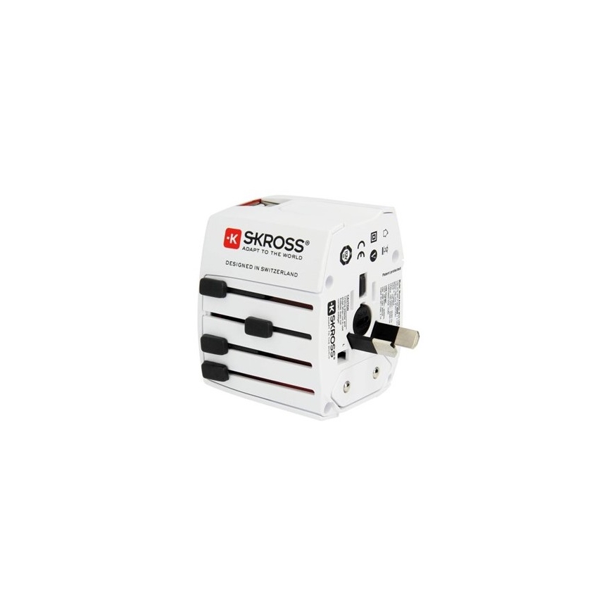 Międzynarodowy adapter podróżny 230 V + 2 x port USB